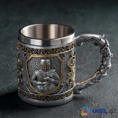 Stainless steel mug "Knight", 460 ml